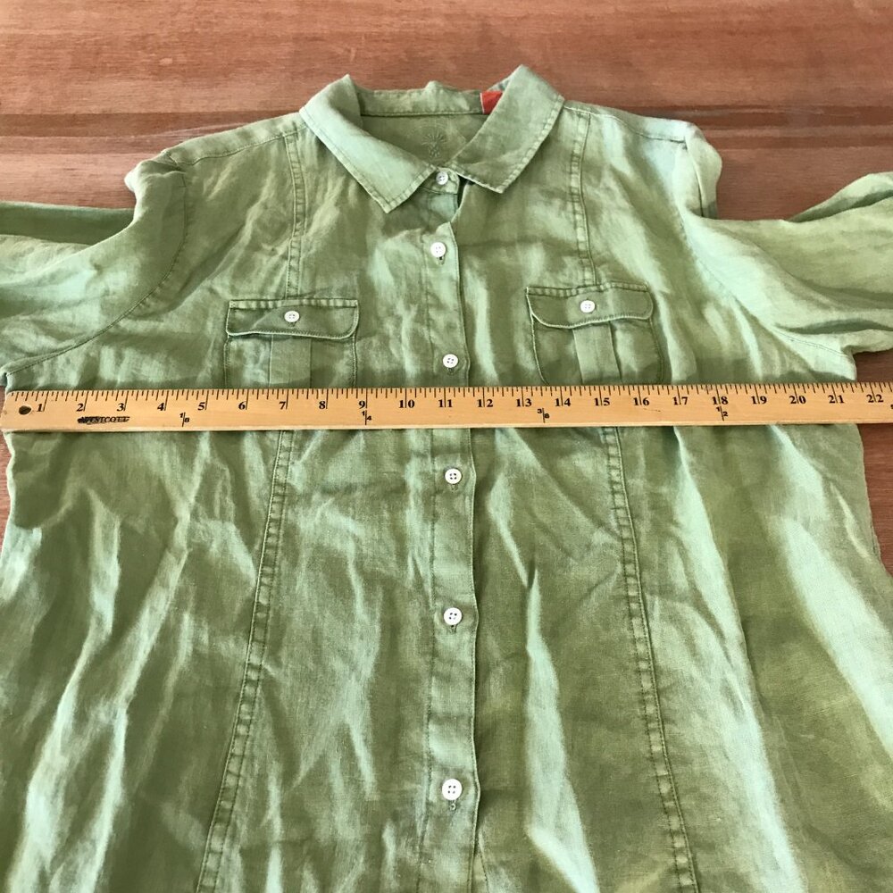 Tommy Bahama Relax 100% Linen Shirt Men XL Green Button Up Pocket Long Sleeve - Picture 8 of 16